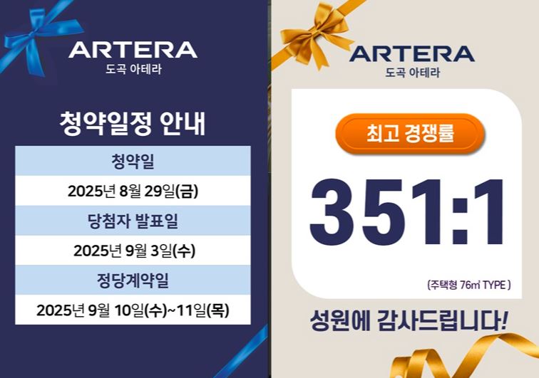 도곡 아테라 청약 경쟁률 351:1