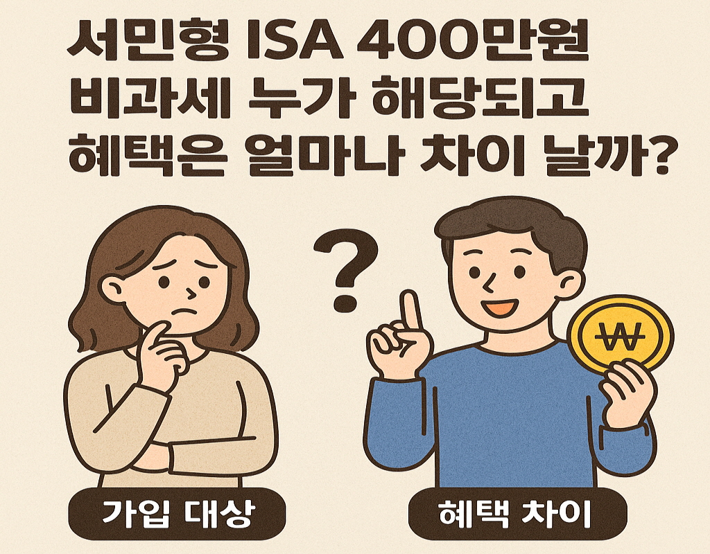 서민형 ISA 400만원 비과세 누가 해당되고 혜택은 얼마나 차이 날까