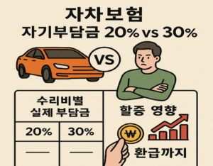 자차보험 자기부담금 20%vs30% 총정리｜수리비별 실제 부담금, 할증 영향, 환급까지 완전 분석