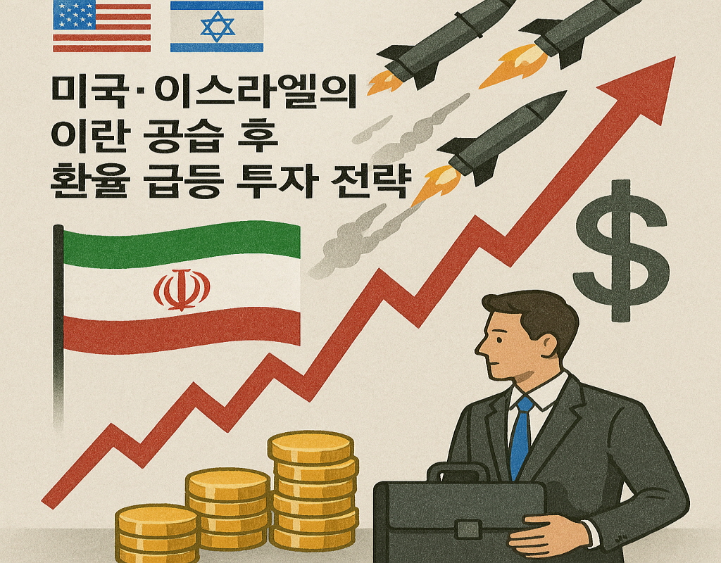 미국•이스라엘의 이란 공습 후 환율 급등 투자 전략. 그림=AI
