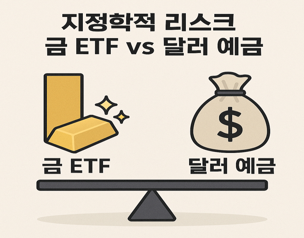 지정학적 리스 크 금ETF vs 달러 예금. 그림=AI